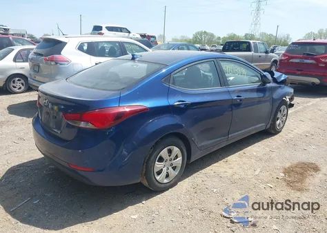 2016 Hyundai Elantra Se from USA, damaged, VIN 5NPDH4AE9GH732233